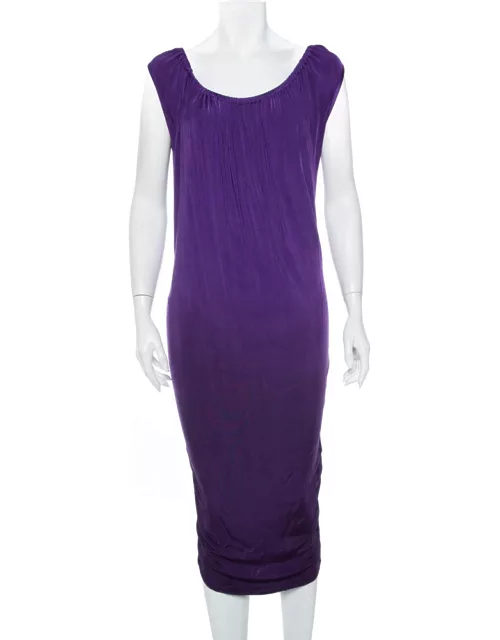 Emporio Armani Purple Knit Sleeveless Shift Dress
