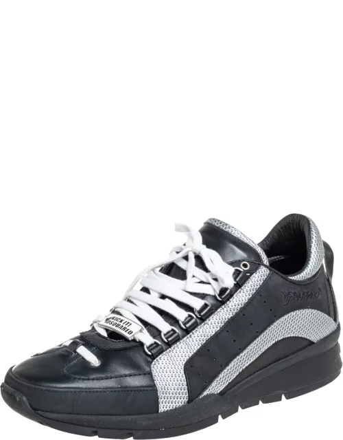 Dsquared2 Black Nubuck And Leather Low Top Sneaker