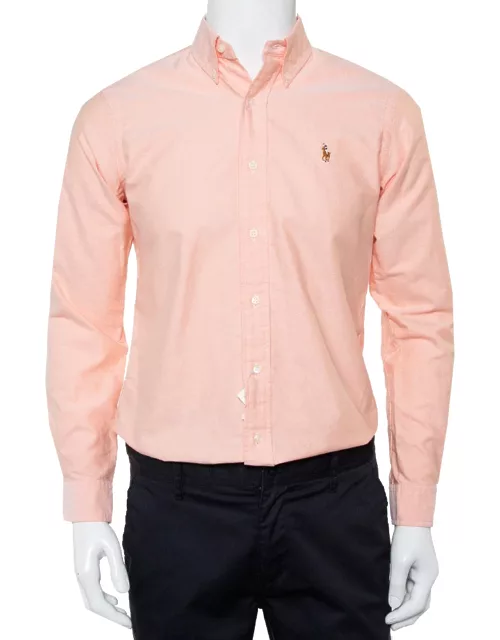Ralph Lauren Pink Cotton Button Front Custom Fit Shirt