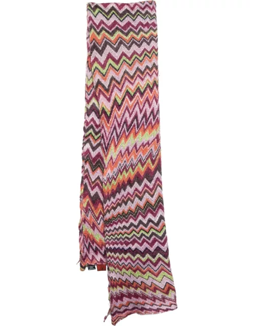 Missoni Foulard Multicolor Chevron Patterned Knit Scarf