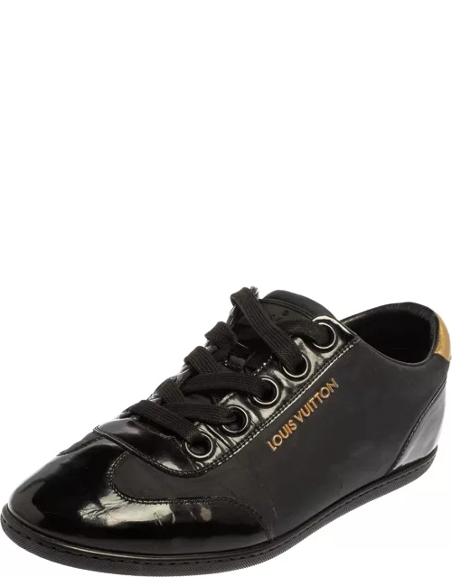 Louis Vuitton Black/Gold Nylon And Leather Low Top Sneaker