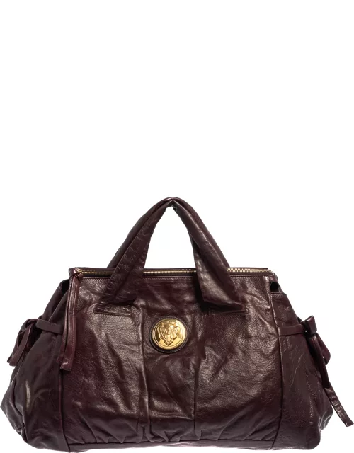 Gucci Burgundy Leather Large Hysteria Tote