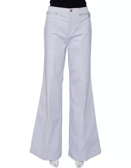 Roberto Cavalli Lavender Cotton Bootcut Trousers