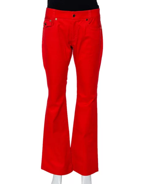 Roberto Cavalli Red Denim Bootcut Jeans