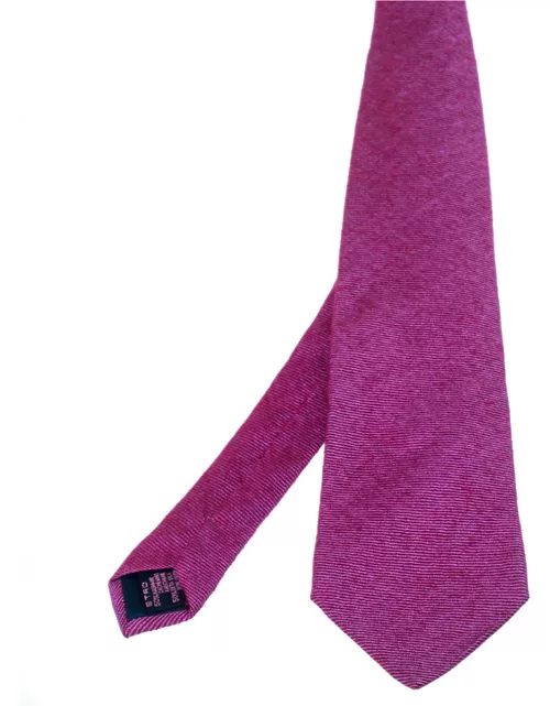Etro Purple Striped Cashmere Silk Tie