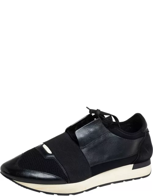Balenciaga Black Mesh, Suede And Leather Race Runner Sneaker