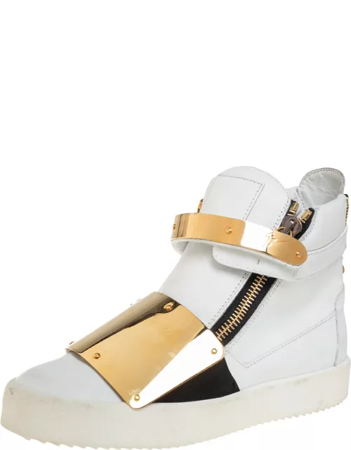 Giuseppe Zanotti White Leather High Top Sneaker