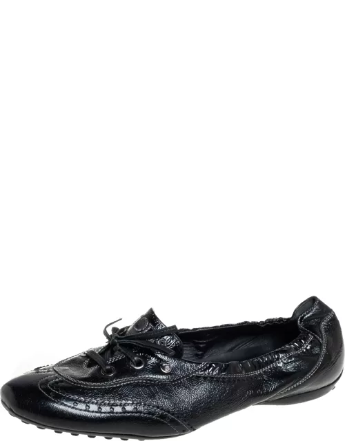 Tod's Black Leather Gomma Lace Slip On Sneaker