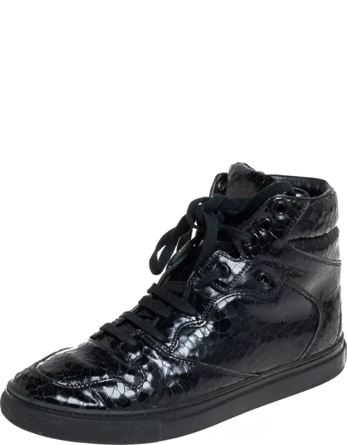 Balenciaga Black Leather High Top Sneaker