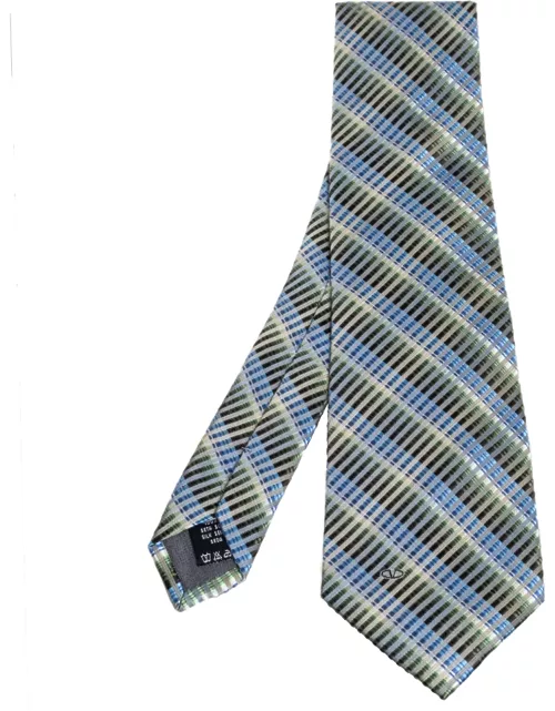 Valentino Multicolor Striped Jacquard Silk Tie