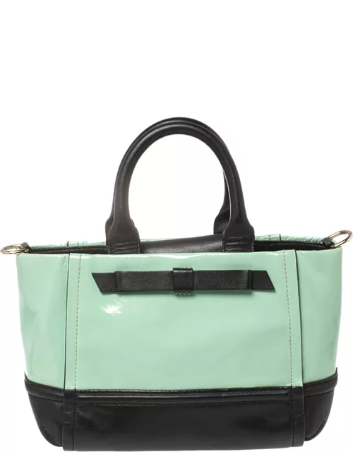 Kate Spade Mint Green/Black Patent and Leather Chelsea Park Gigi Tote