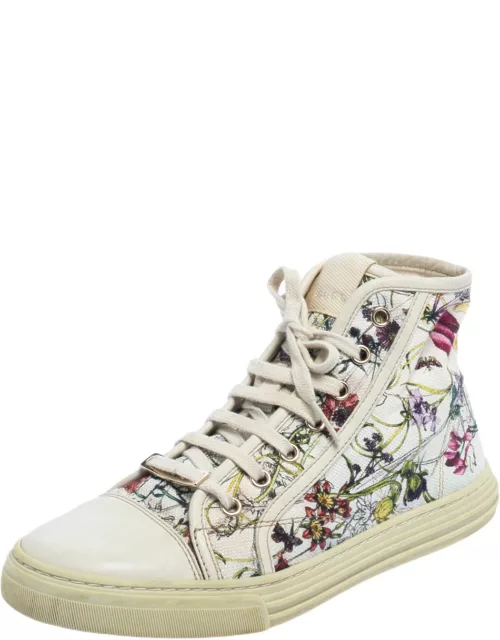 Gucci Multicolor Floral Canvas High Top Sneaker
