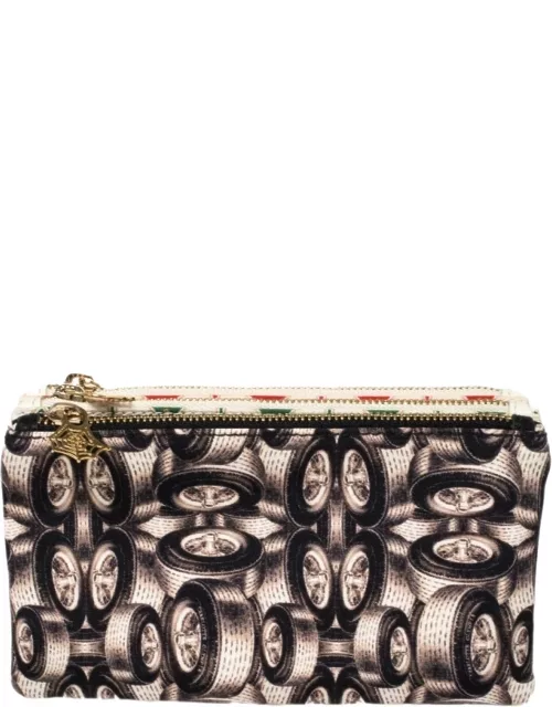 Charlotte Olympia Multicolor Printed Fabric Zip Pouch
