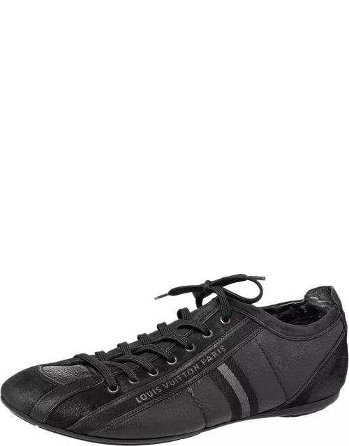 Louis Vuitton Black Nubuck And Leather Cosmos Low Top Sneaker