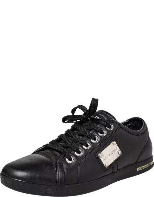 Dolce & Gabbana Black Cap Toe Low Top Sneaker