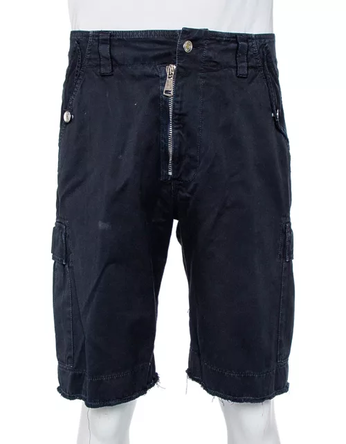 Dolce & Gabbana Navy Blue Cotton Bermuda Shorts