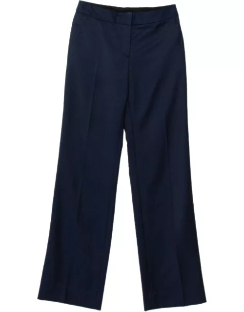 Stella McCartney Navy Blue Wool & Mohair Straight Leg Pants