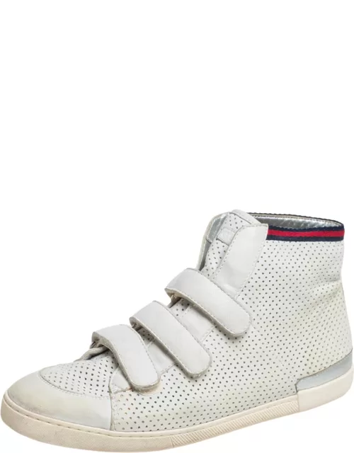 Gucci White Leather High Top Sneaker