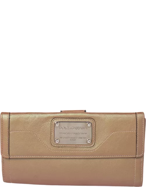 Dolce & Gabbana Brown Leather Continental Wallet