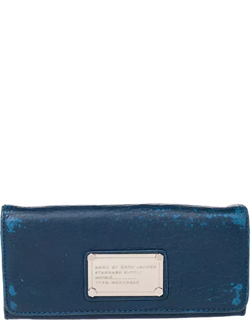Marc by Marc Jacobs Blue Leather Flat Wallet