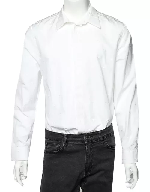 Givenchy White Embroidered Cotton Button Front Shirt