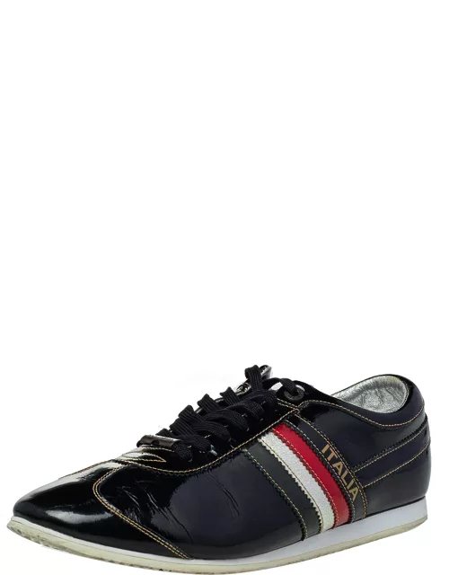 Dolce & Gabbana Black Patent Leather Low Top Sneaker