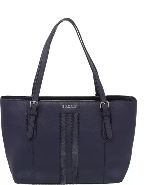 Bally Blue Leather Zip Tote