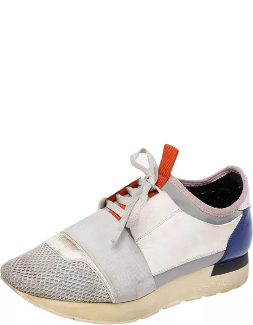 Balenciaga Multicolor Leather And Mesh Race Runner Low Top Sneaker