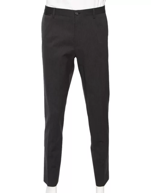 Dolce & Gabbana Grey Wool Tapered Classic Trousers