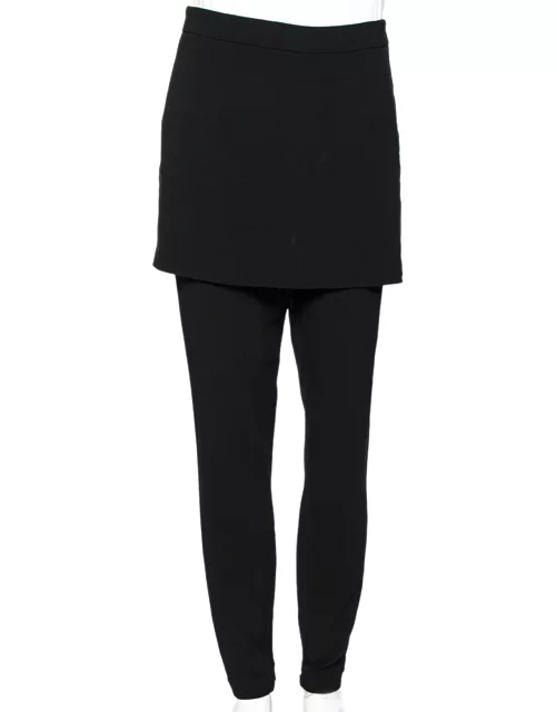Dolce & Gabbana Black Crepe Skirt Overlap Trousers