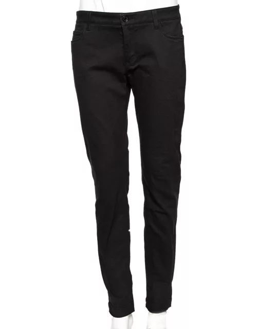 Dolce & Gabbana Black Stretch Cotton Slim Fit Pants