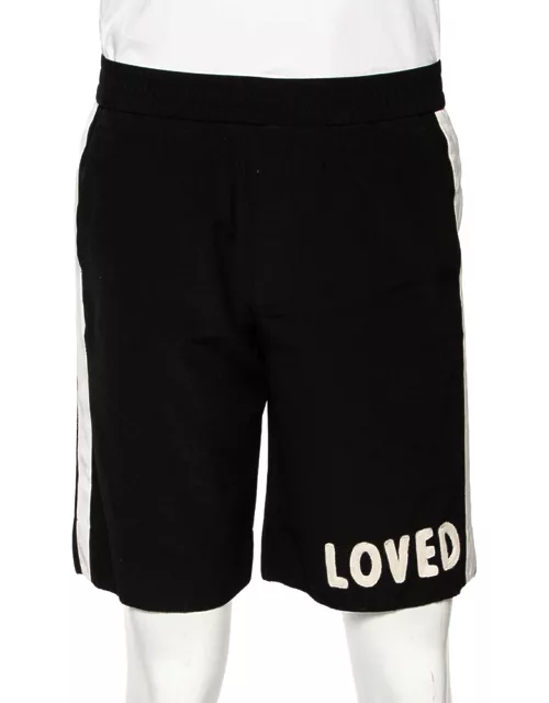 Gucci Black Wool Contrast Stripe Detail Shorts