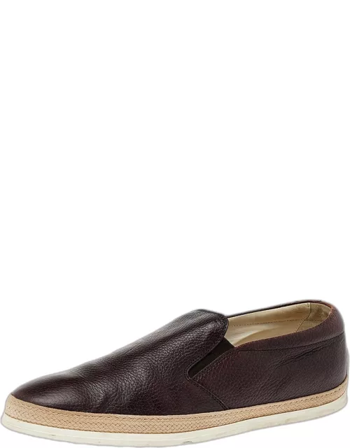 Tod's Brown Leather Slip On Sneaker