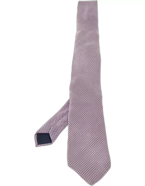 Lanvin Pink Dot Pattern Print Silk Satin Tie
