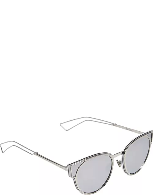 Dior Silver Tone/ Silver Mirrored DiorSculpt Cat-Eye Sunglasses