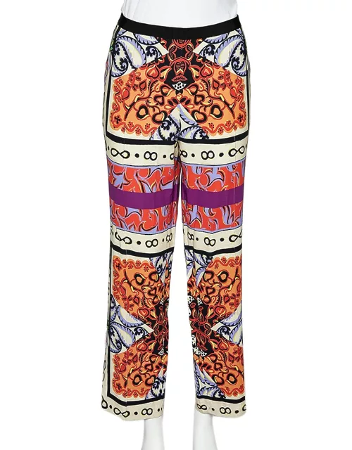 Etro Multicolor Paisley Print Crepe Straight Fit Trousers
