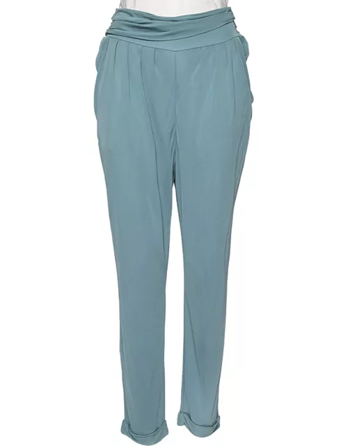 See by Chloe Blue Crepe Pleated Detailed Trousers