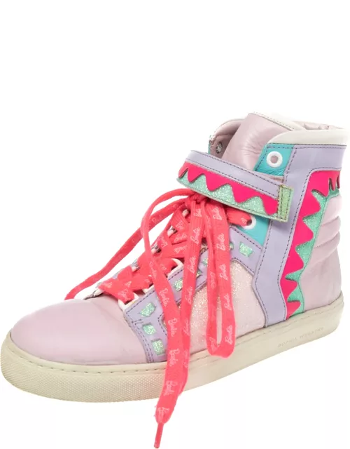 Sophia Webster Multicolor Leather And Glitter Riko High Top Sneaker