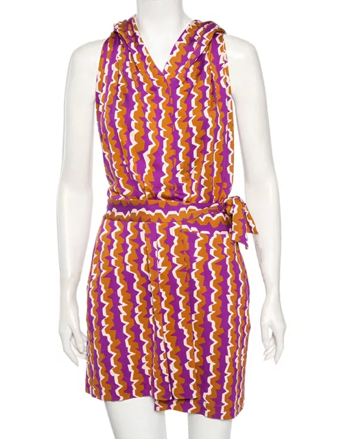 Diane von Furstenberg Multicolored Silk Mylene Mini Wrap Dress