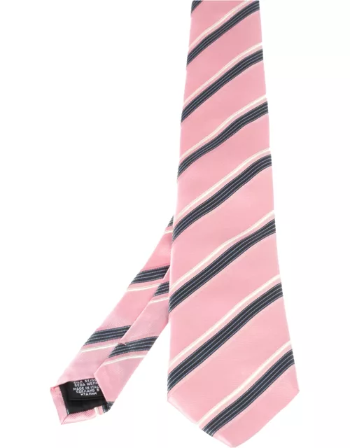 Boss By Hugo Boss Pink Striped Silk Tie