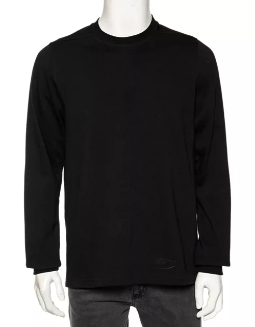 Rick Owens Black Knit Vega Combo Long Sleeve Crewneck Sweatshirt