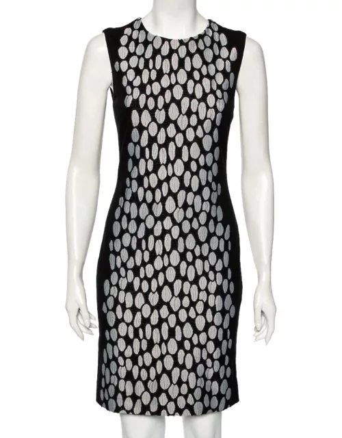 Diane von Furstenberg Black Knit And Textured Inset Detailed Tilda Dress