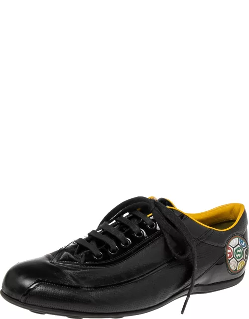 Gucci Black Leather And Patent Low Top Sneaker