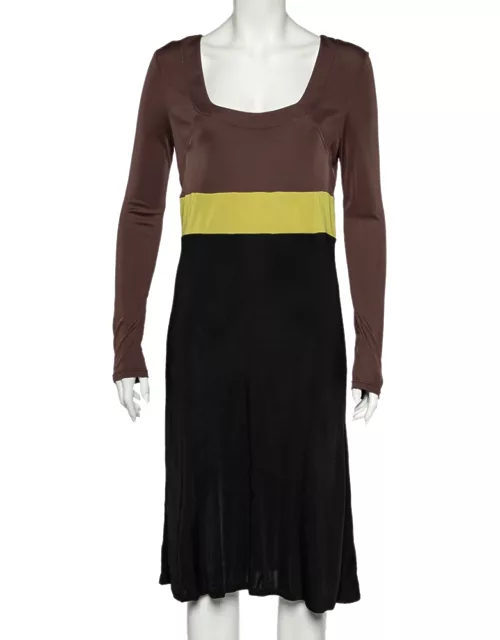 Emilio Pucci Firenze Black Colorblock Jersey Sheath Dress