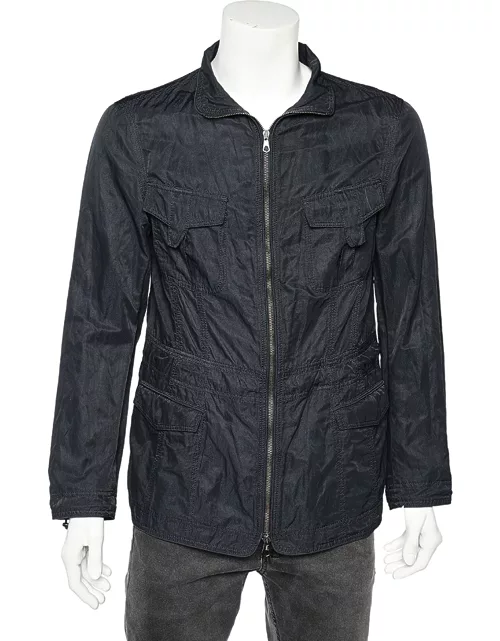 Emporio Armani Midnight Blue Cotton Utility Jacket