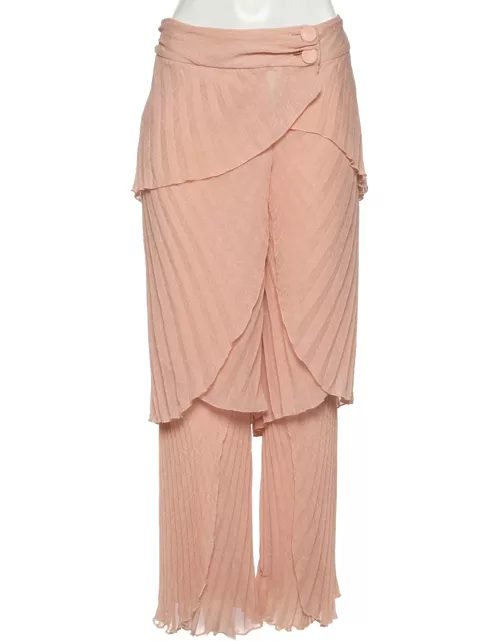 Emporio Armani Pink Plisse Layered Pants