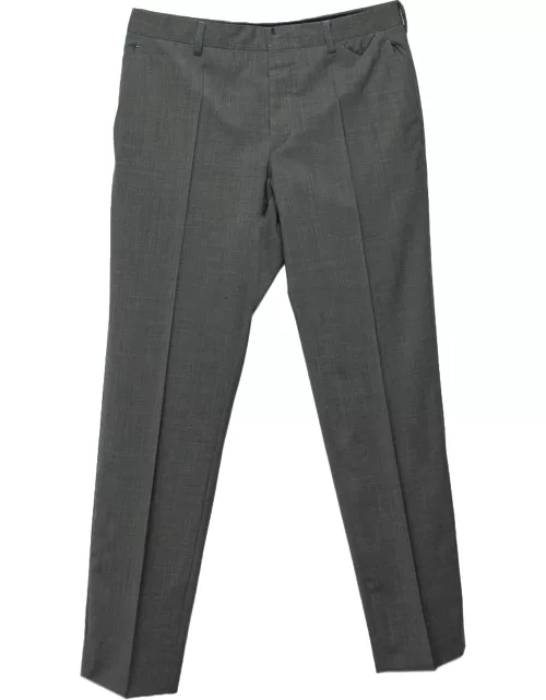 Prada Grey Wool Regular Fit Pants