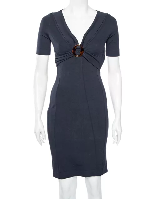 Gucci Navy Blue Knit Empire Waist Mini Dress