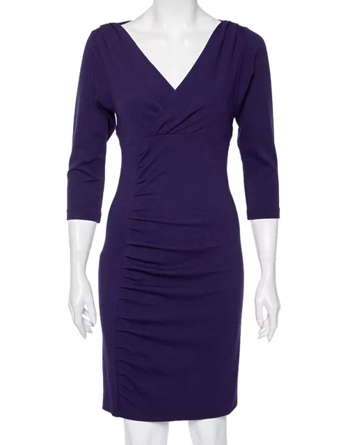 Diane Von Furstenberg Purple Knit Basuto Short Dress