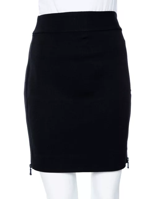 Diane von Furstenberg Black Knit Meg Zip Pencil Skirt